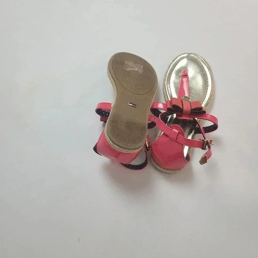 Tommy Hilfiger Pink Patent Leather Girls Sandals - 13